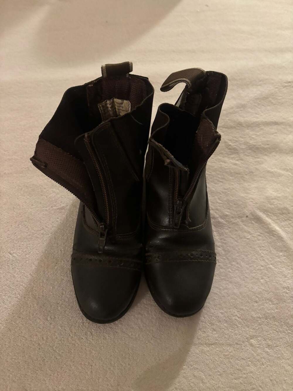 Equistar Paddock Boots Size USA 11C Brown Front Zip Equestrian